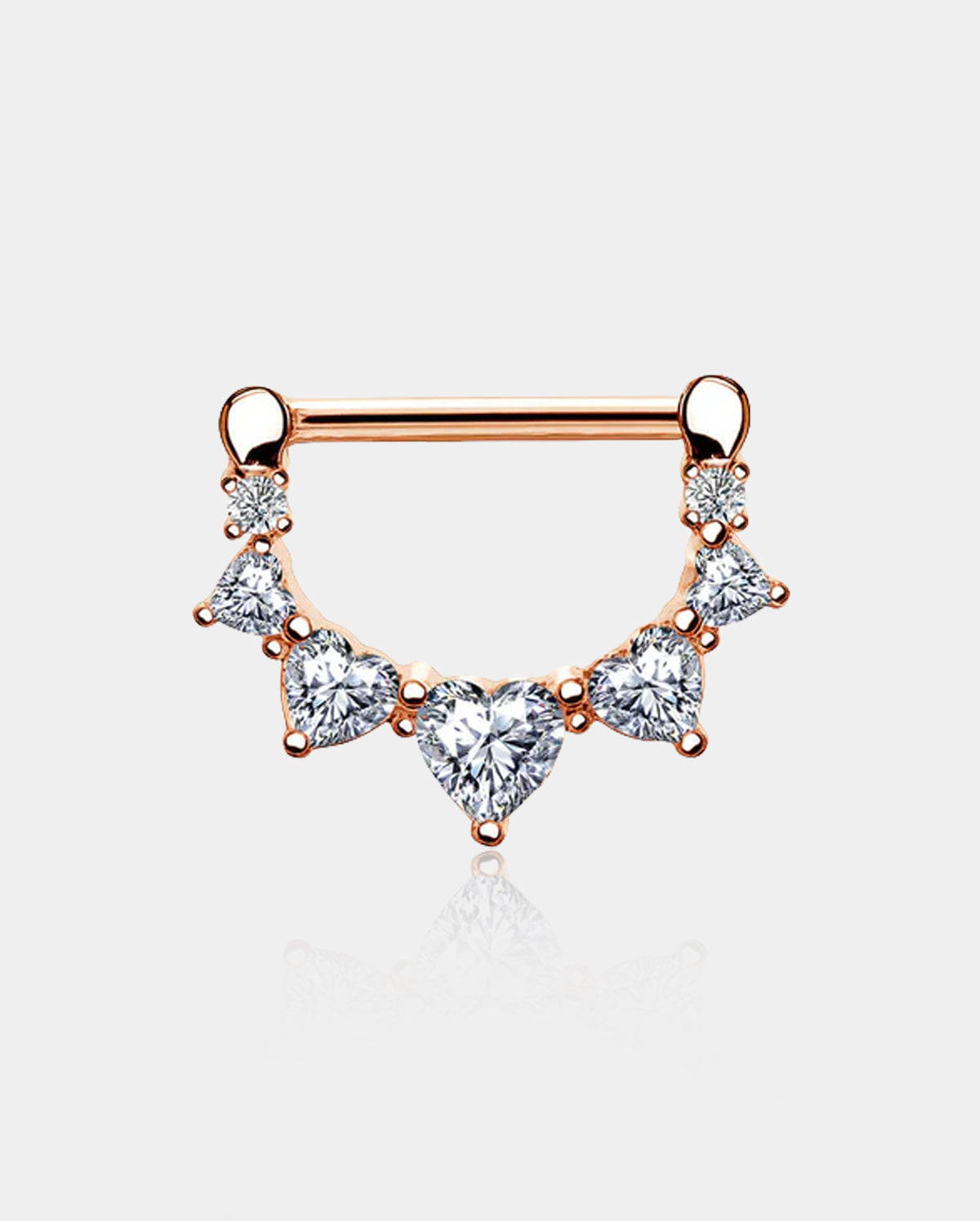 2pcs Heart CZ Nipple Clicker Pair