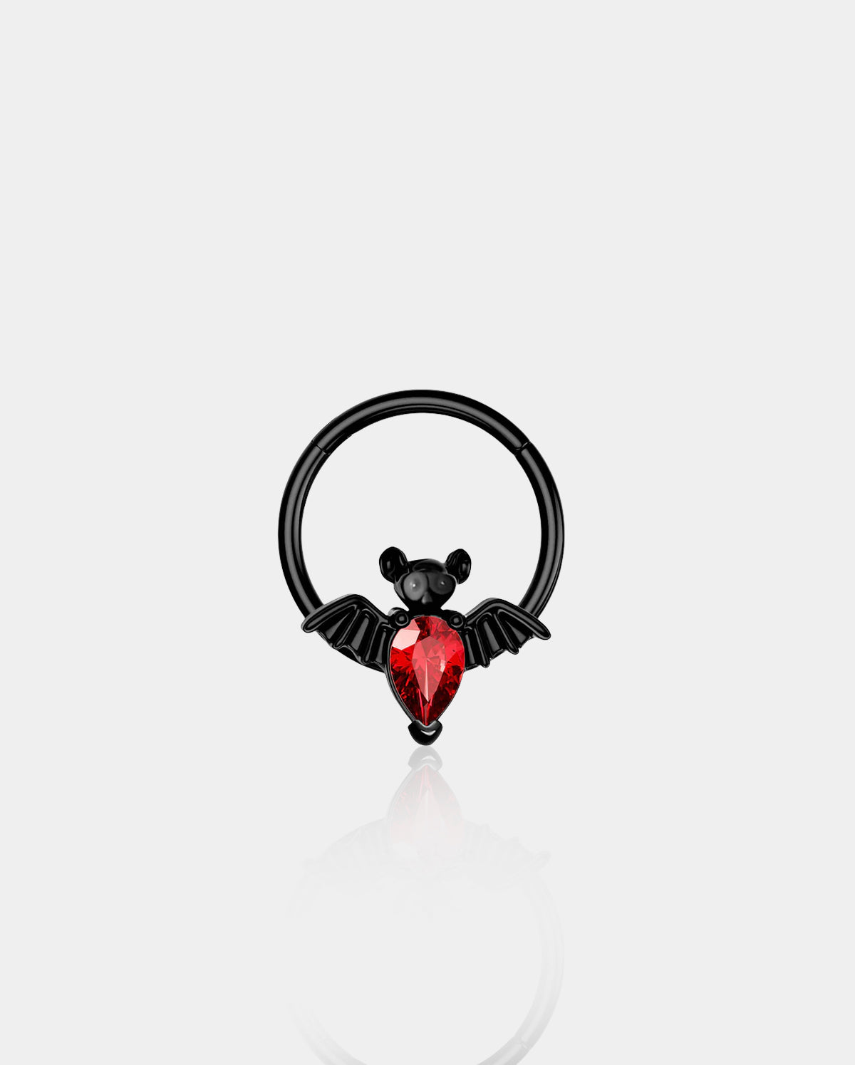 black and red septum ring