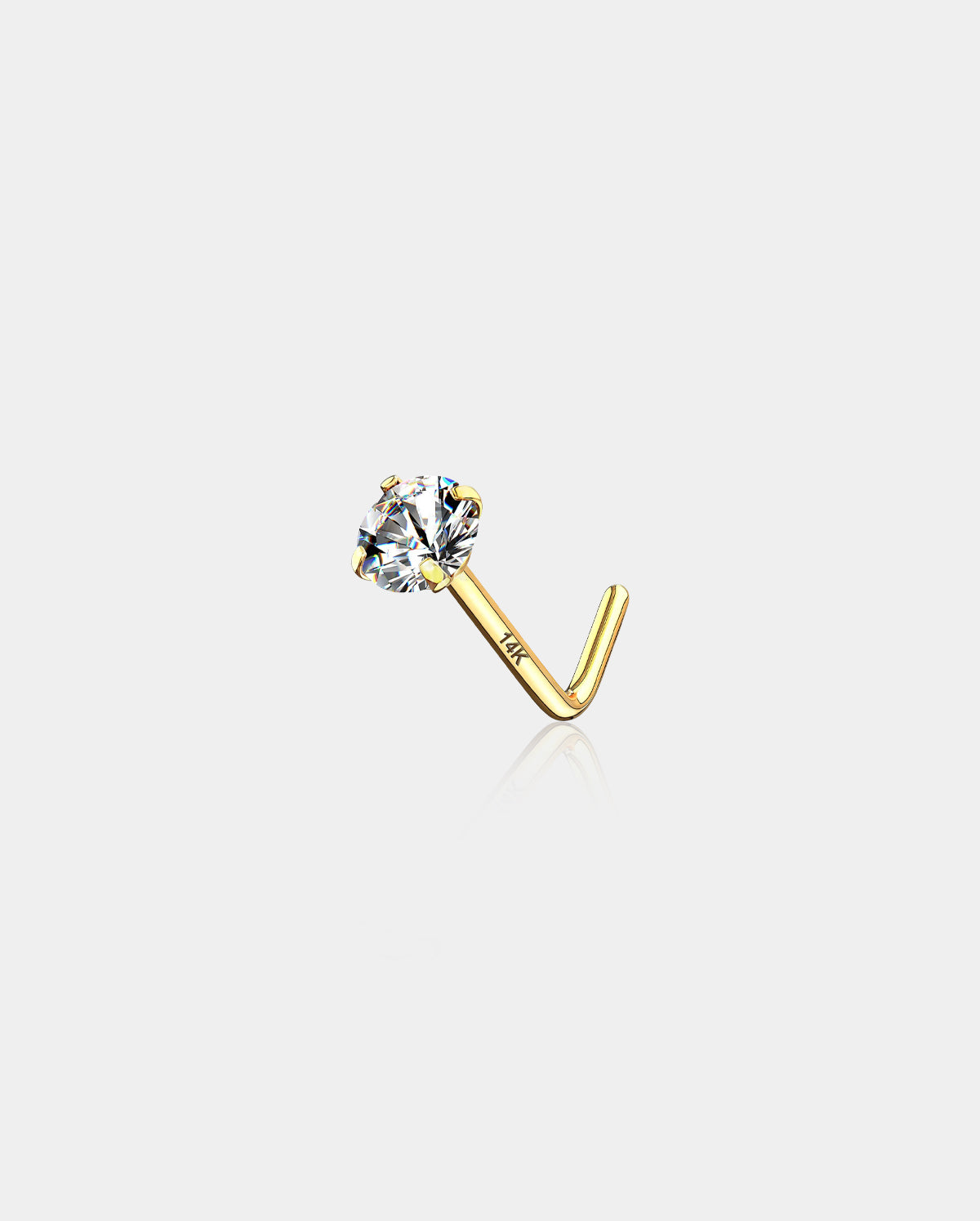 gold diamond nose stud