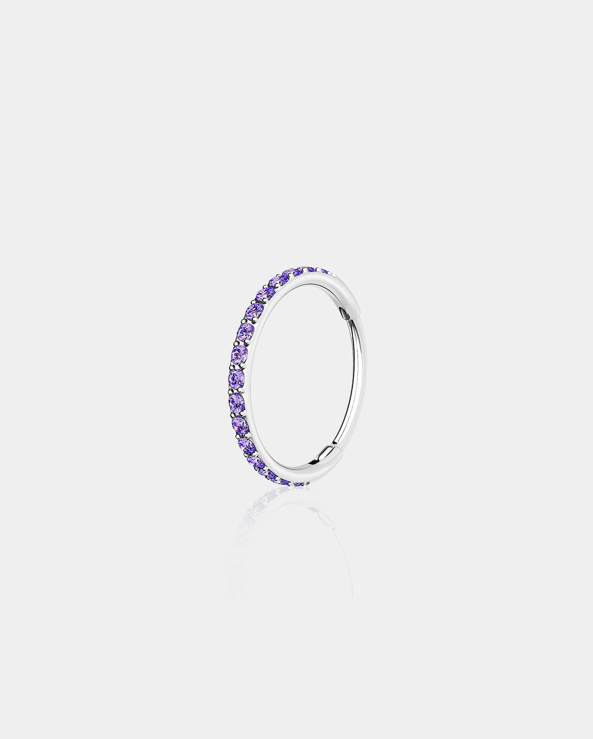 20G Purple CZ Hinged Segment Nose Ring