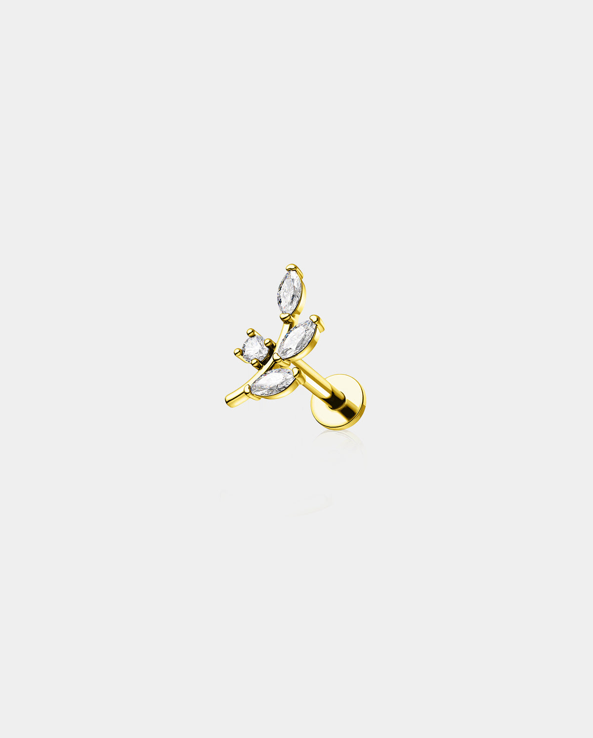 golden leave helix stud 