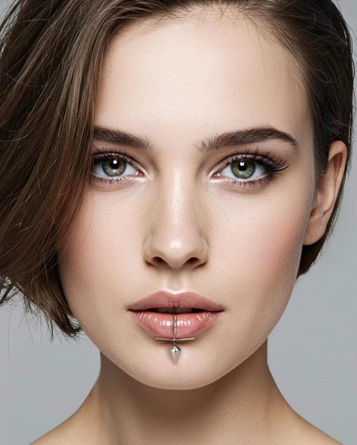 spike dangle lip ring 