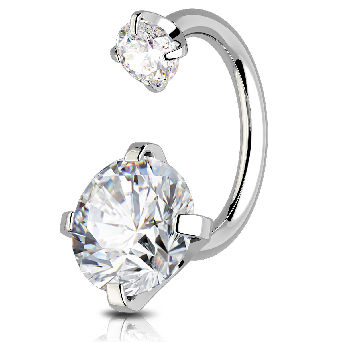 CZ Horseshoe Internally Threadless Cartilage Ring