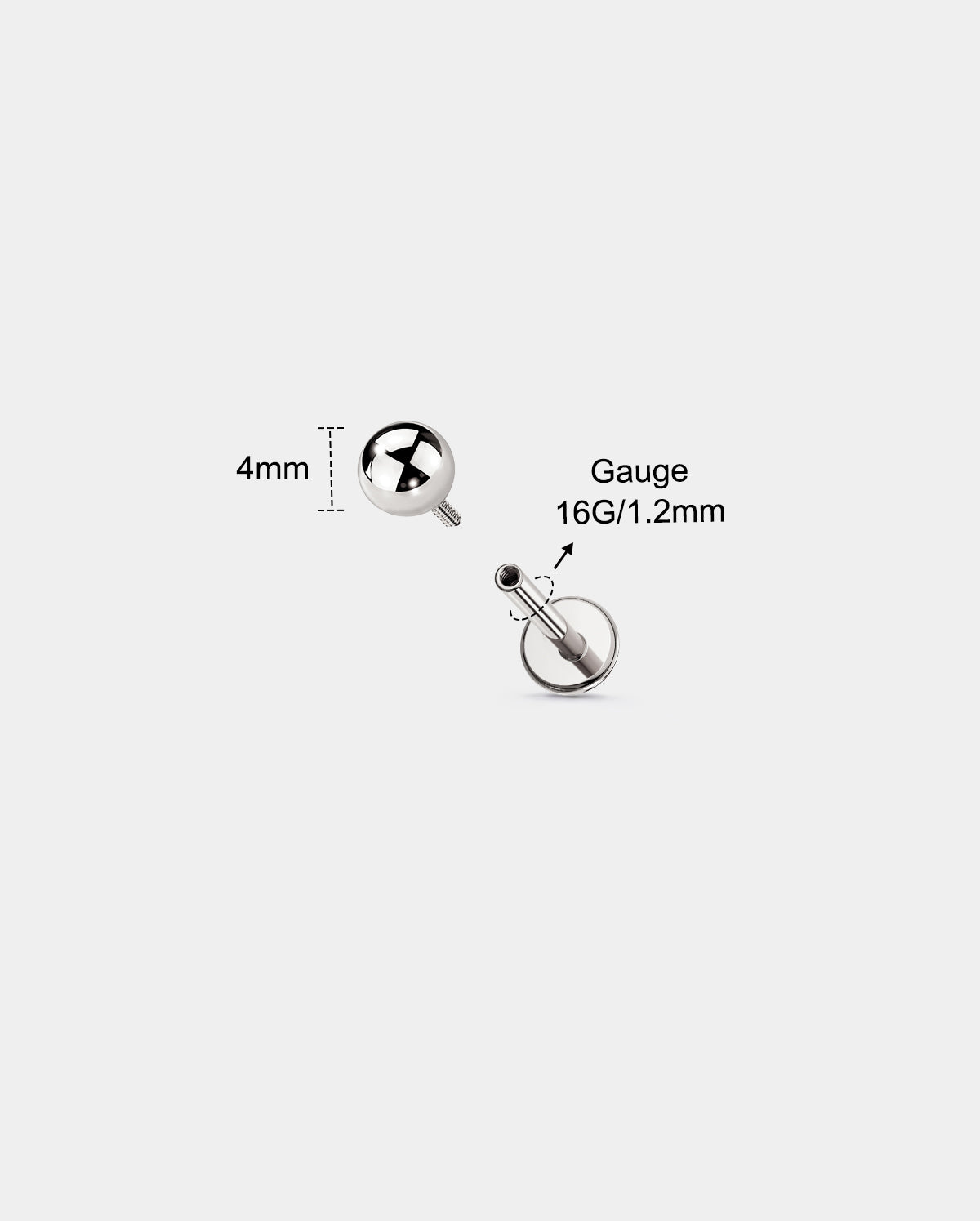 14K oro CZ bola 14G anillos del vientre 14G CZ bola