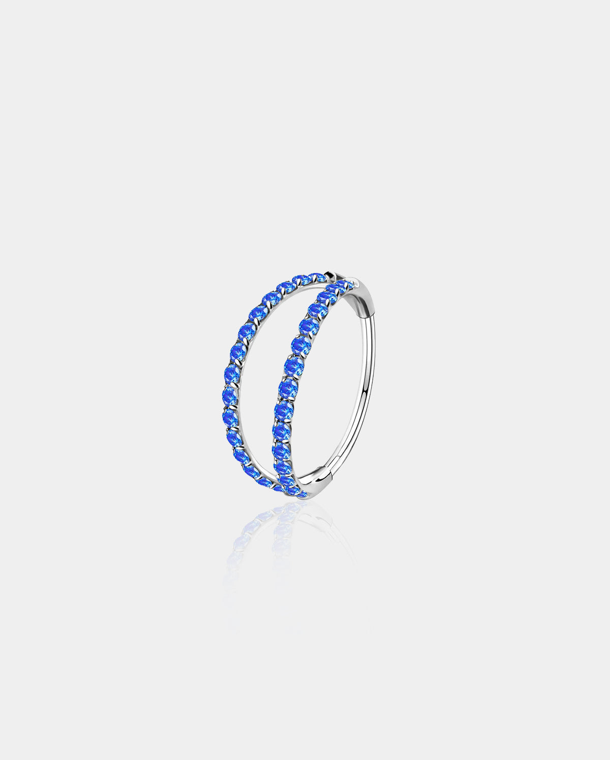20G CZ Double Hoop Segment Nose Ring
