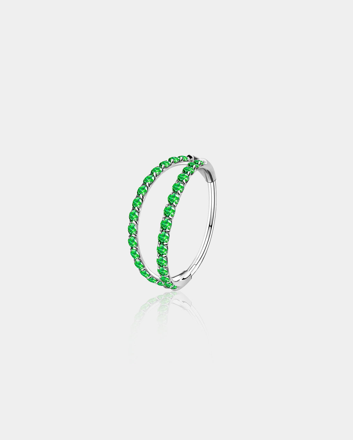 20G CZ Double Hoop Segment Nose Ring