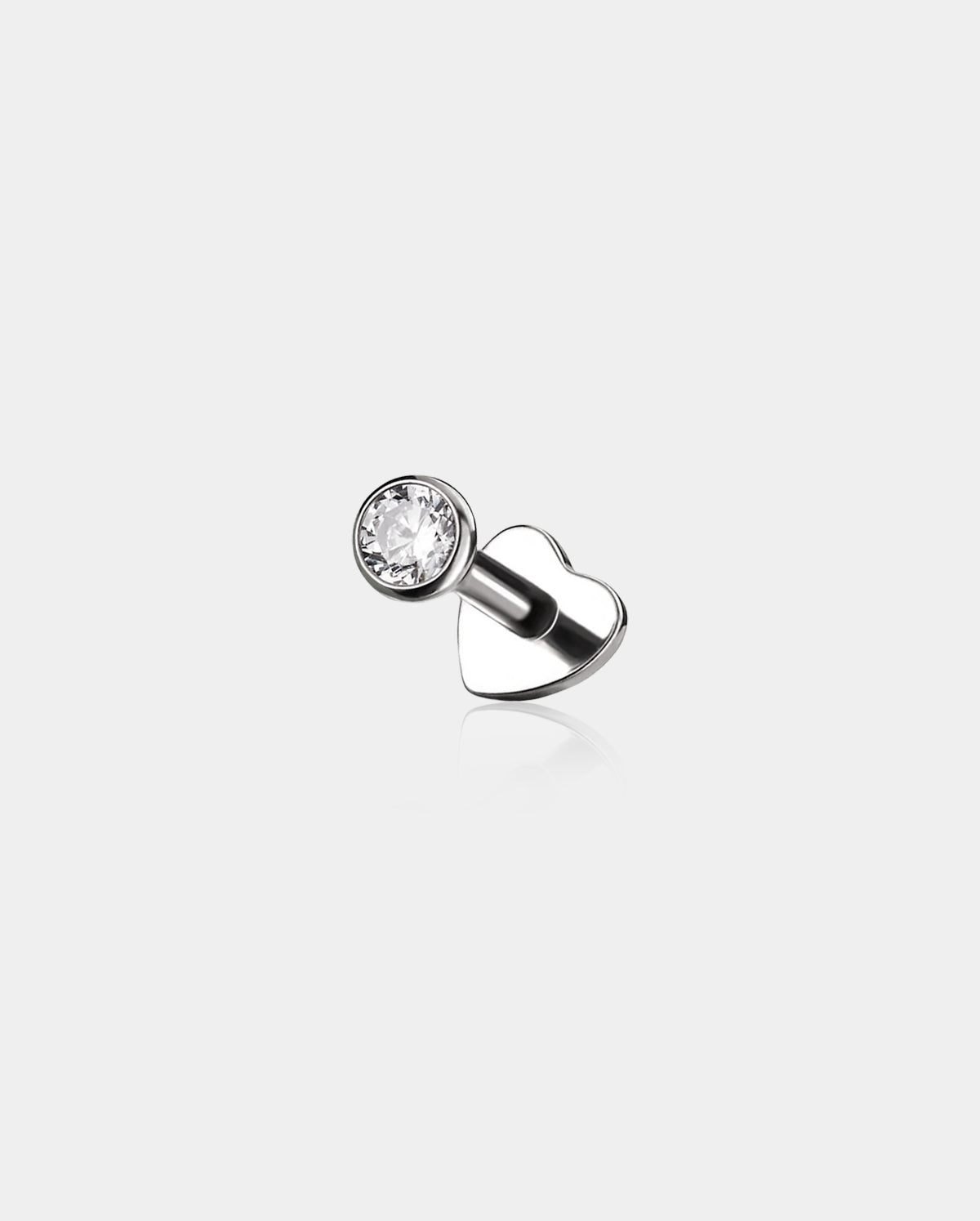 heart bezel CZ setting stud 