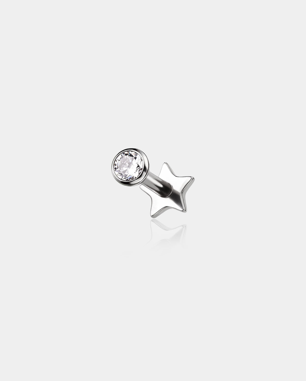 Threadless Bezel CZ Star Heart Flat Back Cartilage Stud Mantis Piercing Nose Jewelry