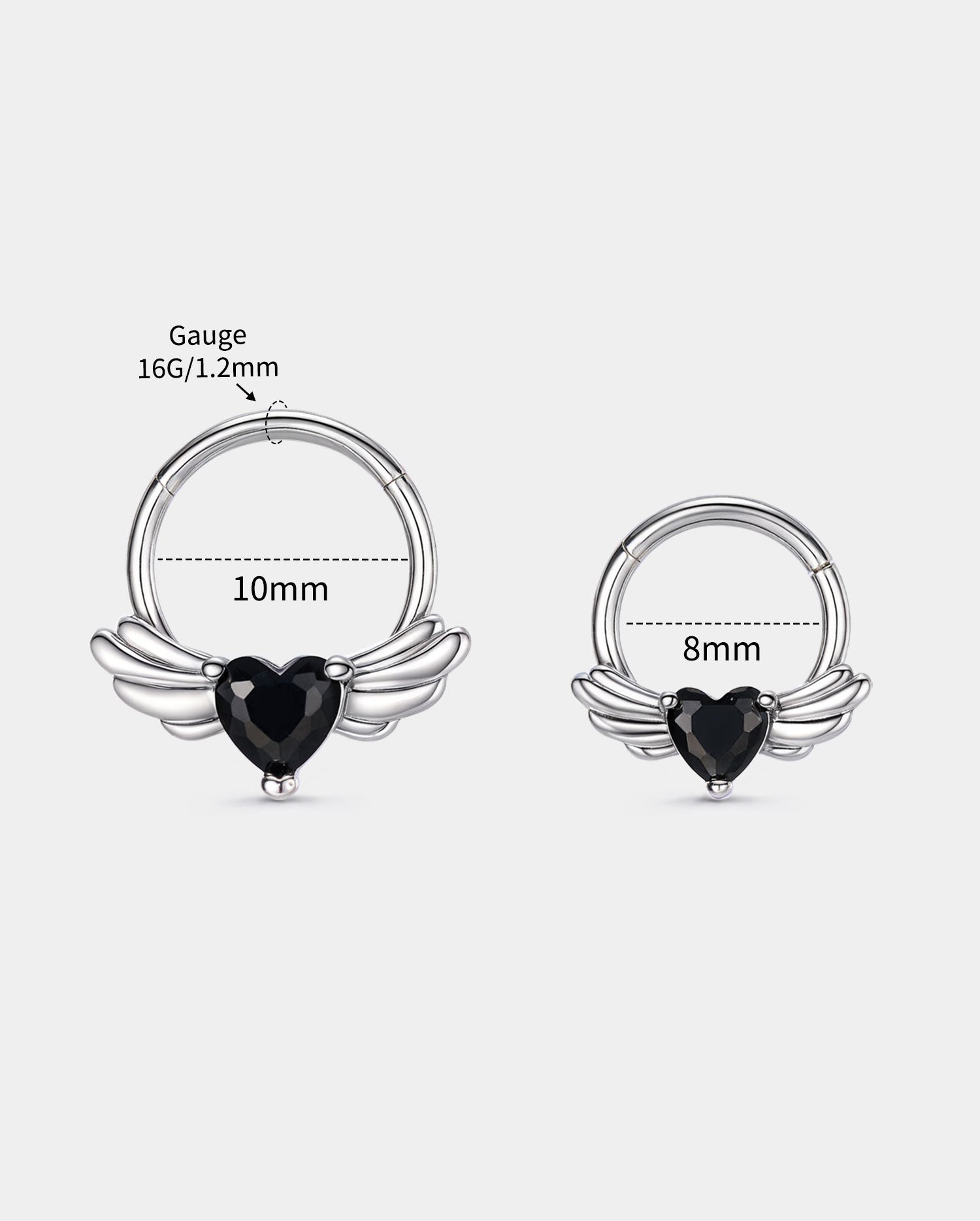 Winged Heart CZ Segment Septum Ring
