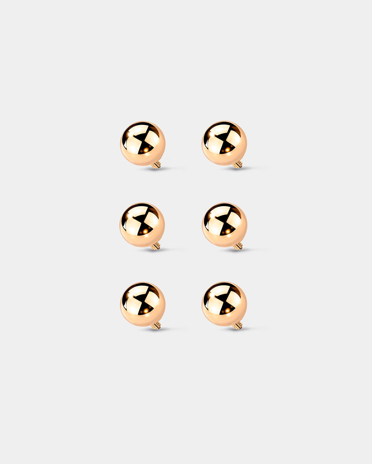 rose gold 14G Internally Threaded Replacement Ball