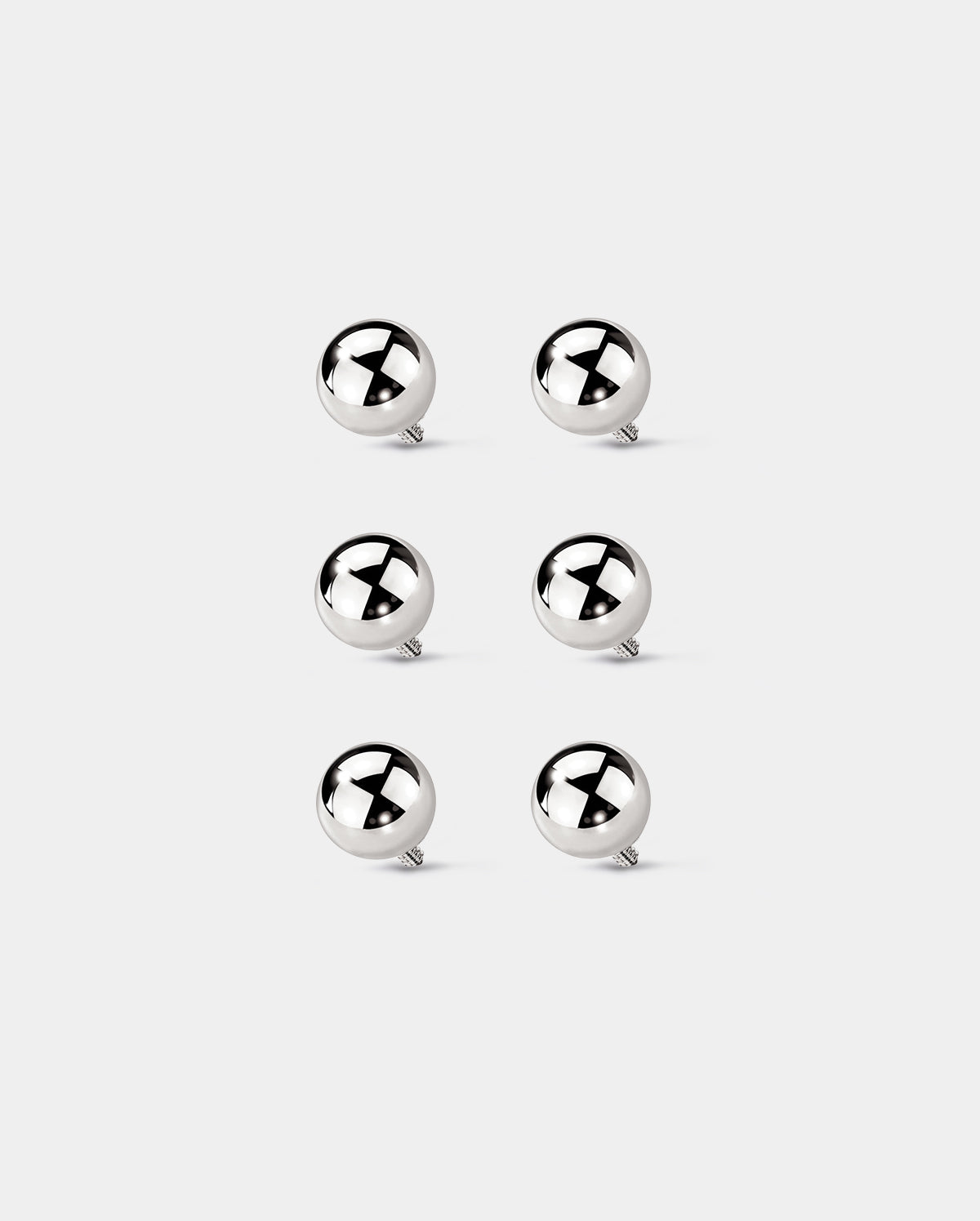silver 14G Internally Threaded Replacement Ball
