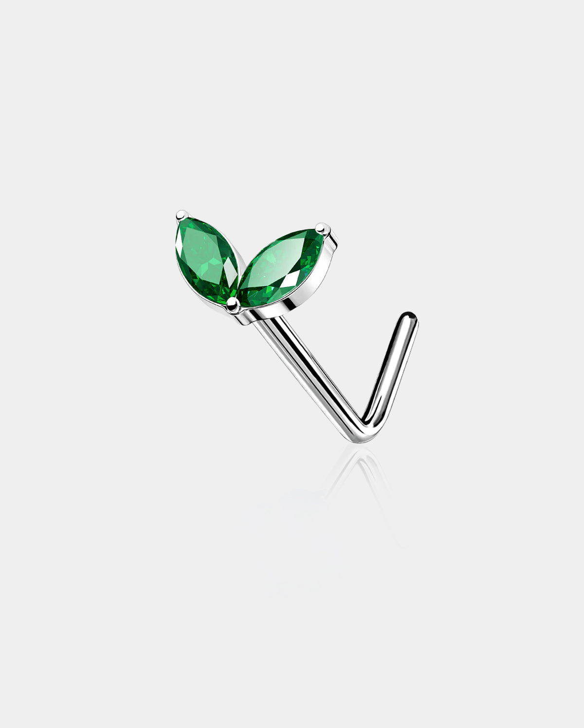 green titanium nose stud