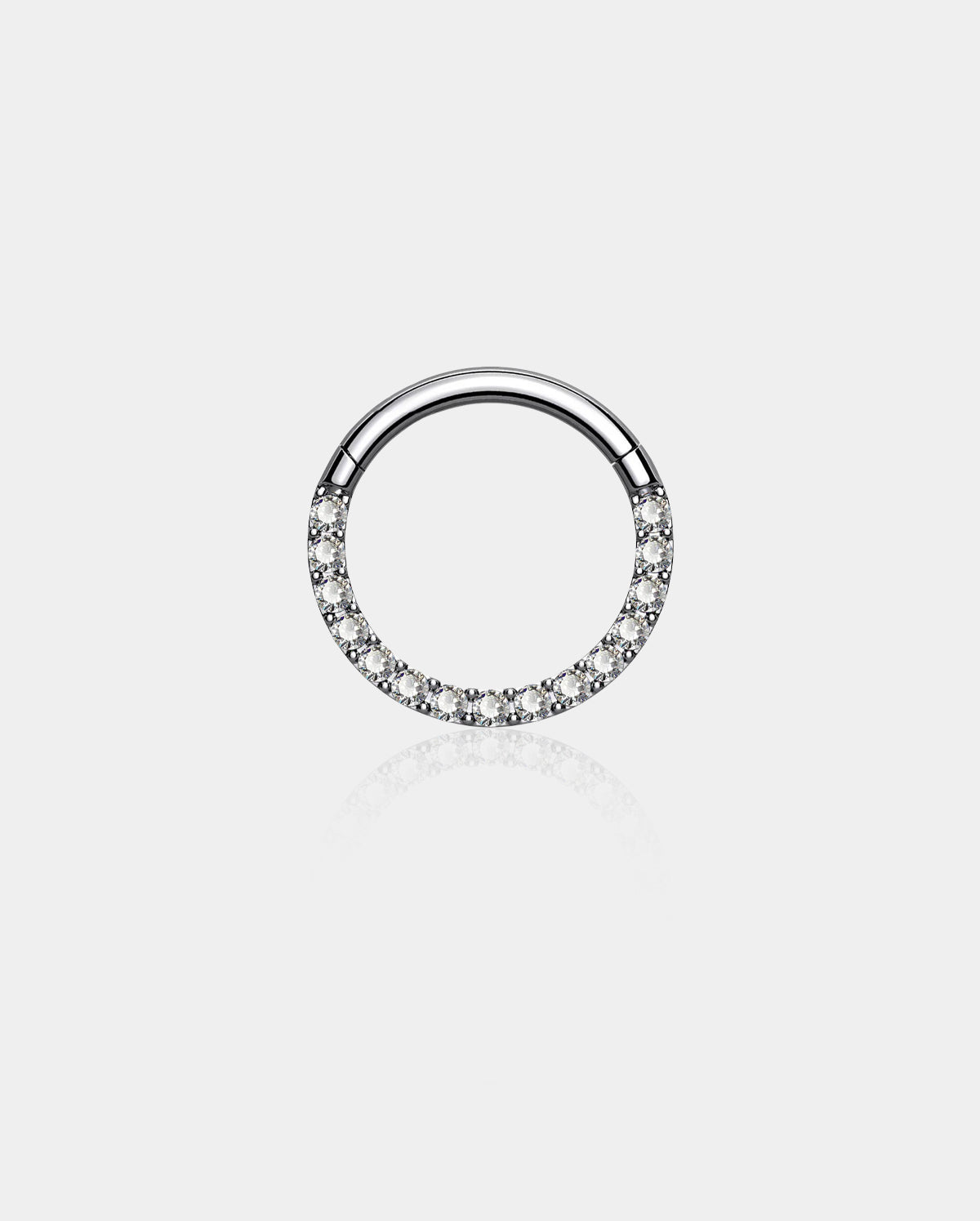 CZ Titanium Front Hinged Segment Helix Daith Ring