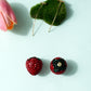 Oufer Strawberry Fruit Threadless Push In Drop Earring