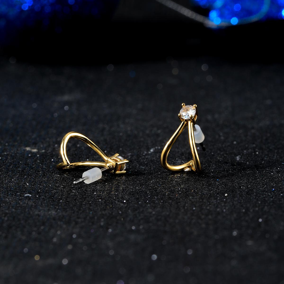 2PCS 18K Plating CZ Classic Earring