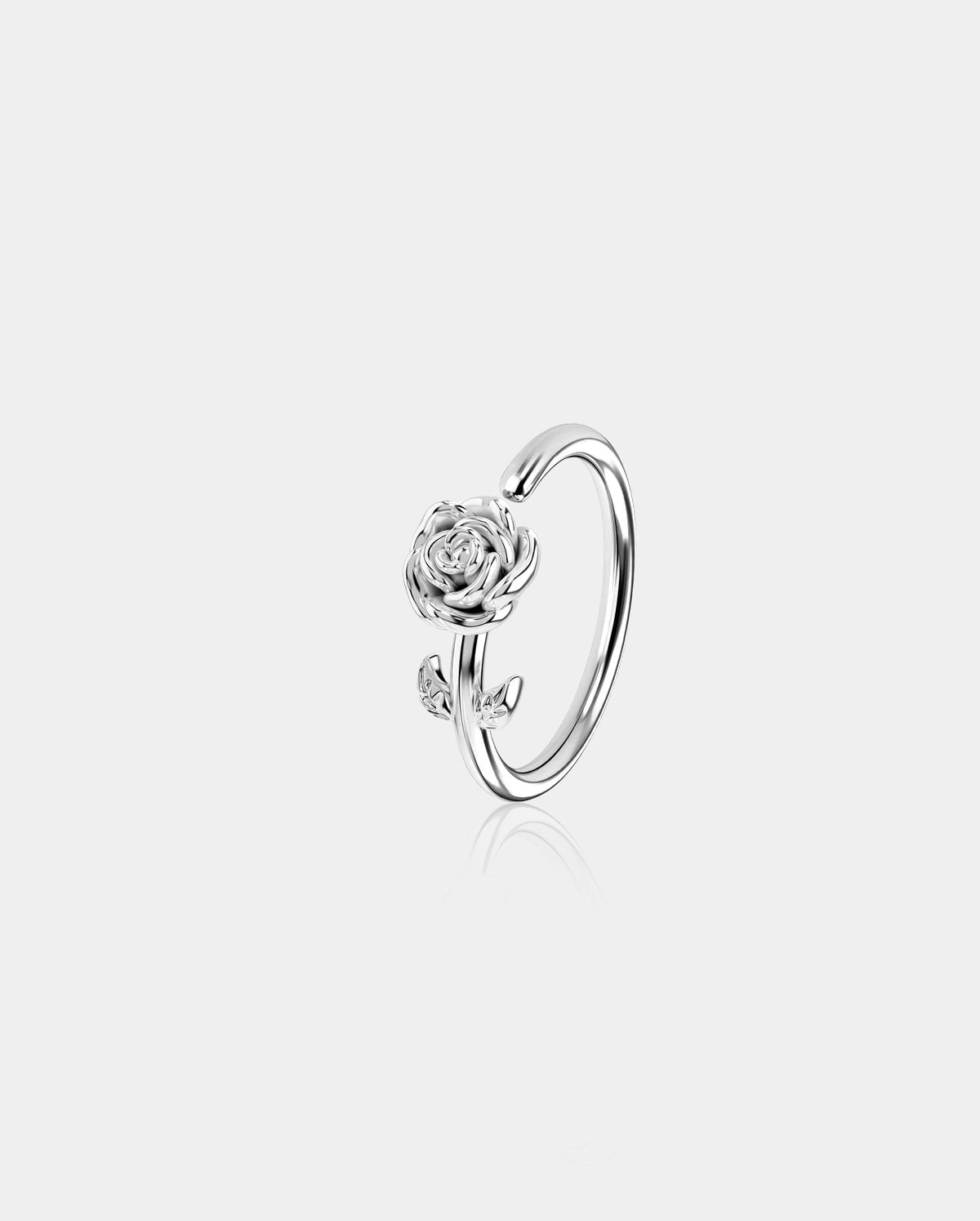 Engraved Rose Seamless Nose Hoop