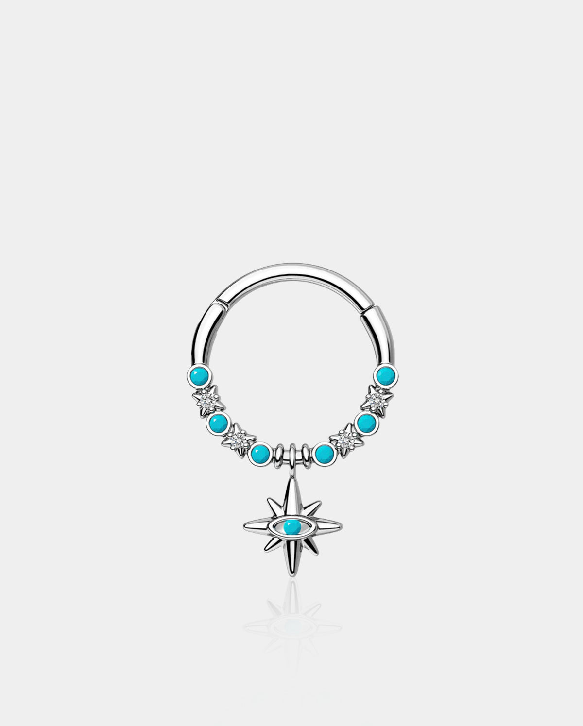 Hexagram Turquoise Daith Septum Ring