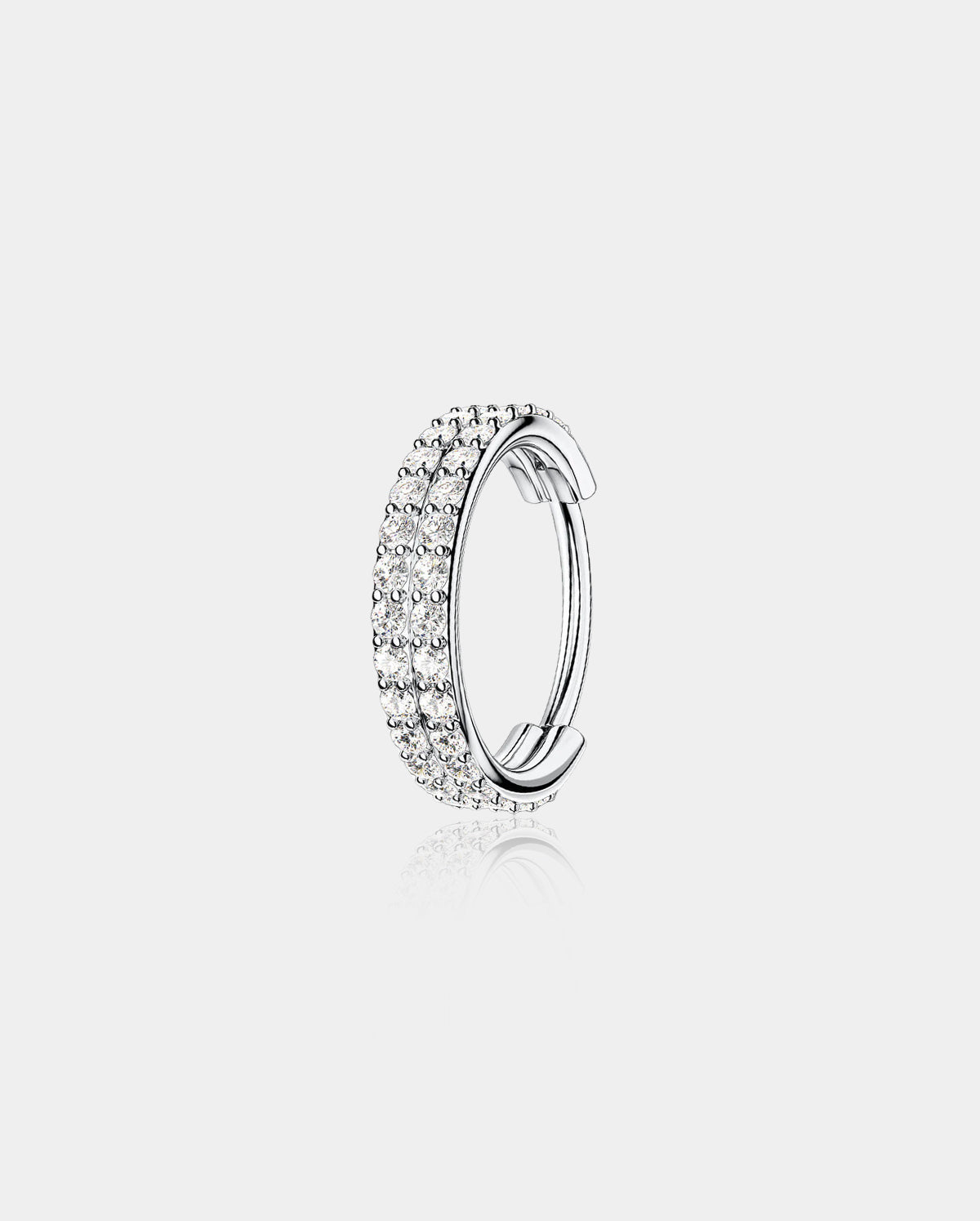 16G CZ Double Hoop Hinged Cartilage Ring