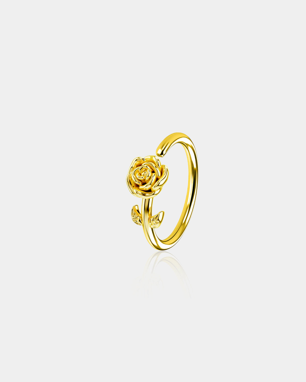 Engraved Rose Seamless Nose Hoop