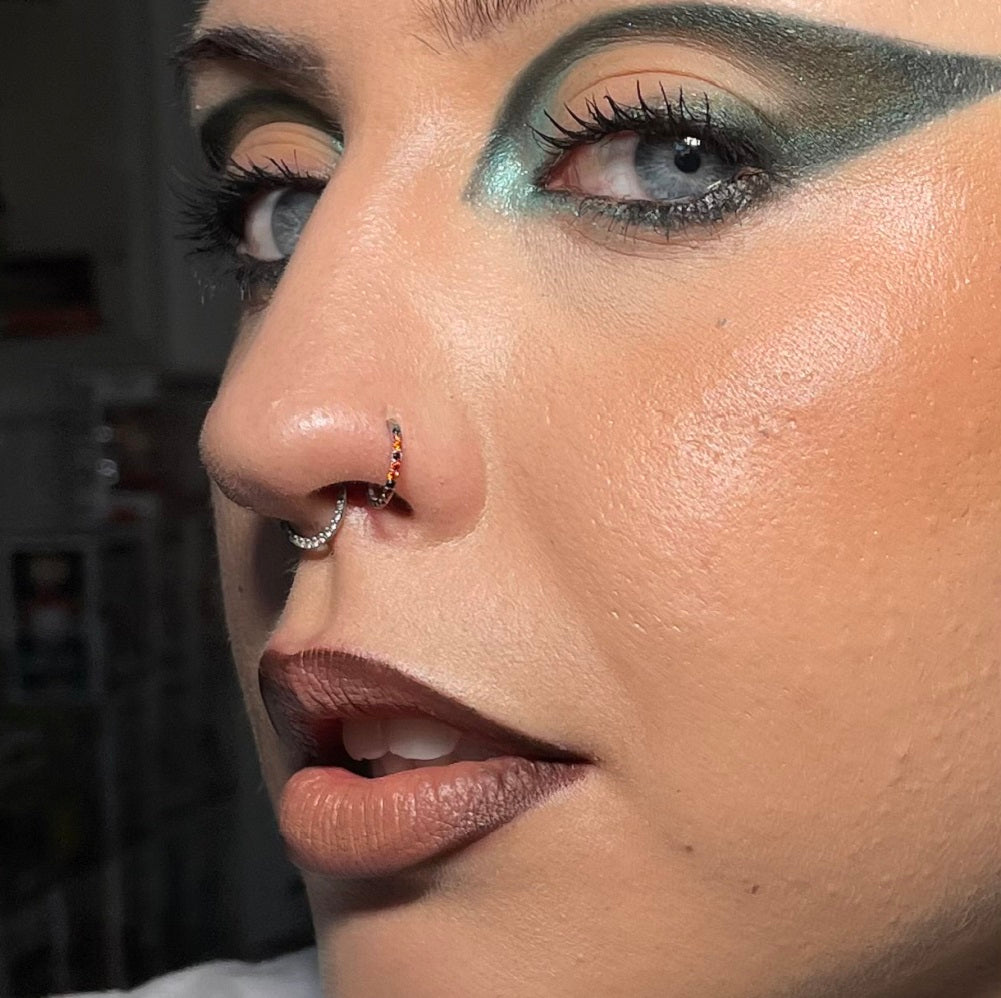 Vibrant CZ Segment Nose Hoop