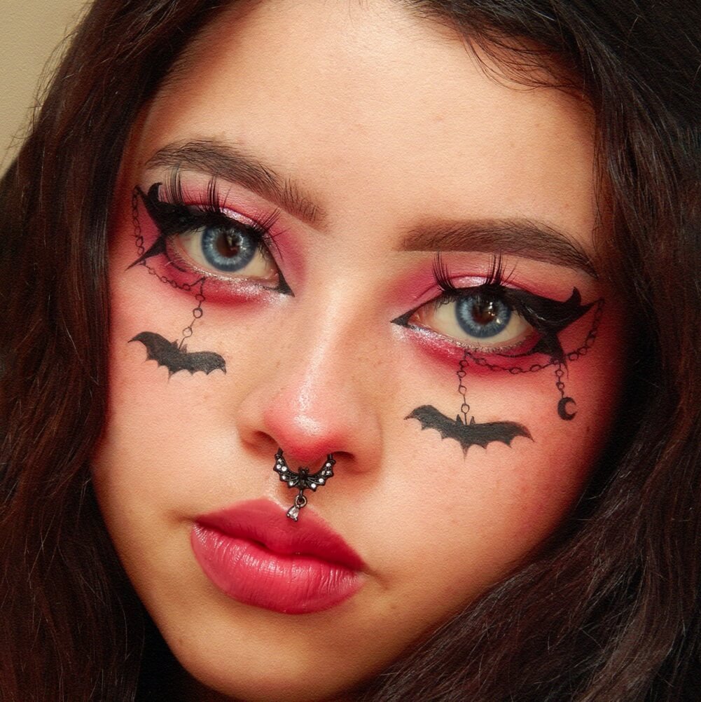 Bat Clear CZ Dangle Hinged Segment Septum Ring Helix Earring
