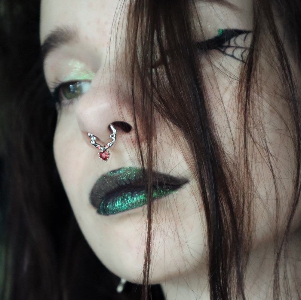 Entwined Snakes Dangle Segment Septum Ring