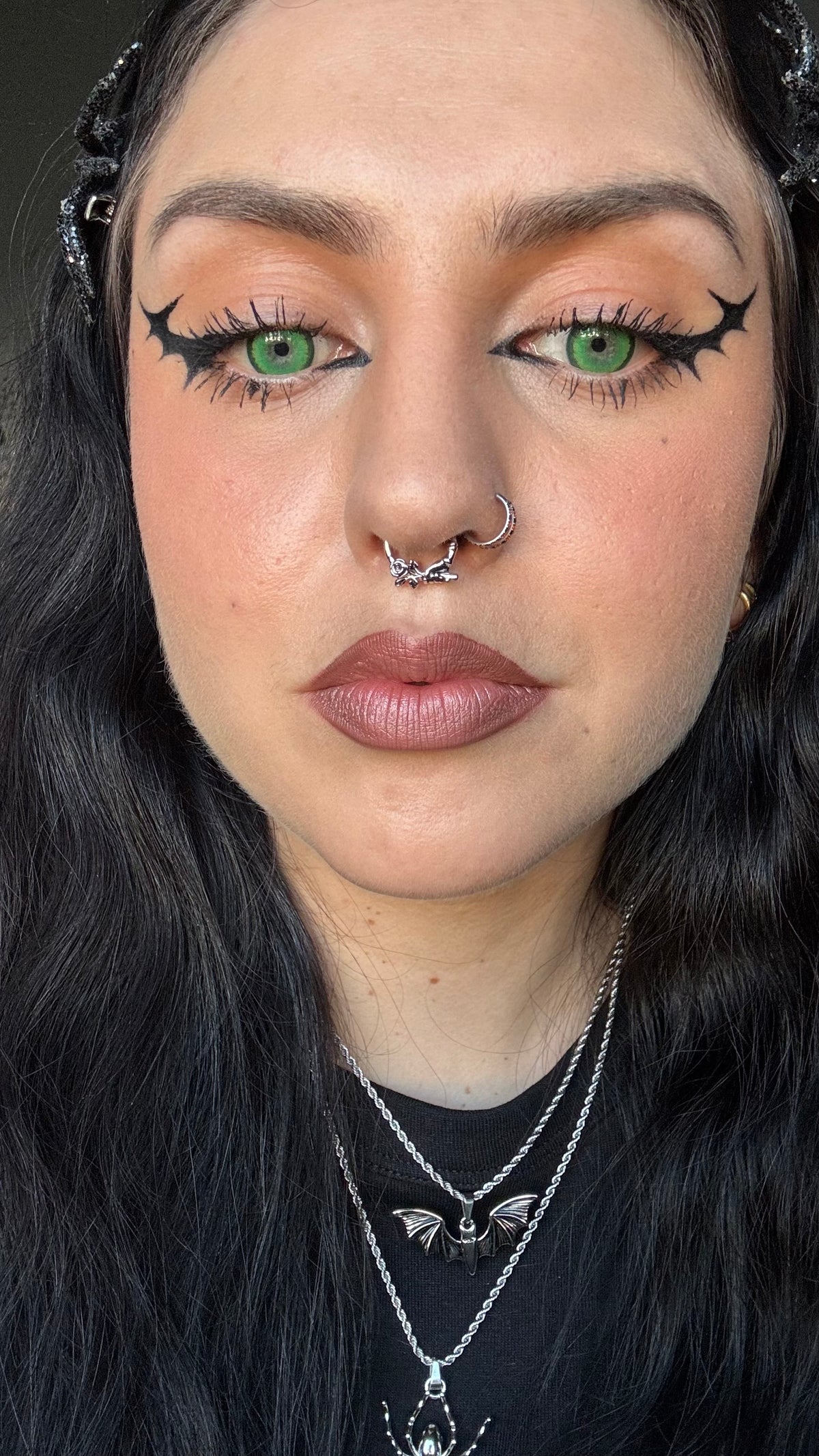 Skull Hand Rose Segment Septum Ring