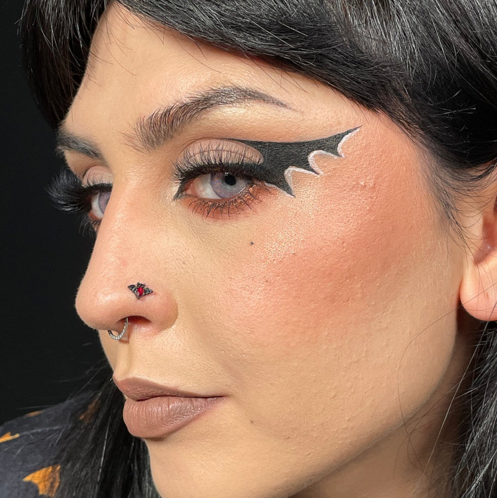 3PCS Coffin and Bat Halloween Nose Stud Set
