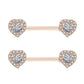 2Pcs 14G 316L Stainless Steel CZ Heart Nipple Jewelry