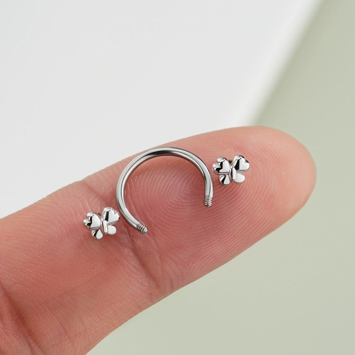 Puffed Butterfly Horseshoe Septum Ring