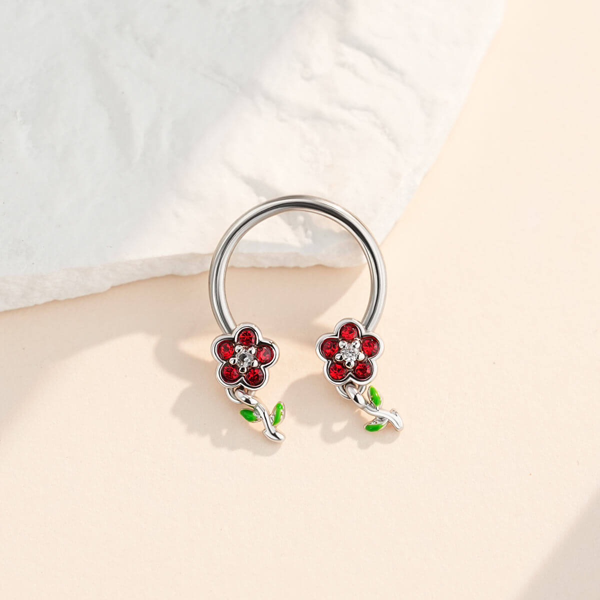 dangle flower septum ring