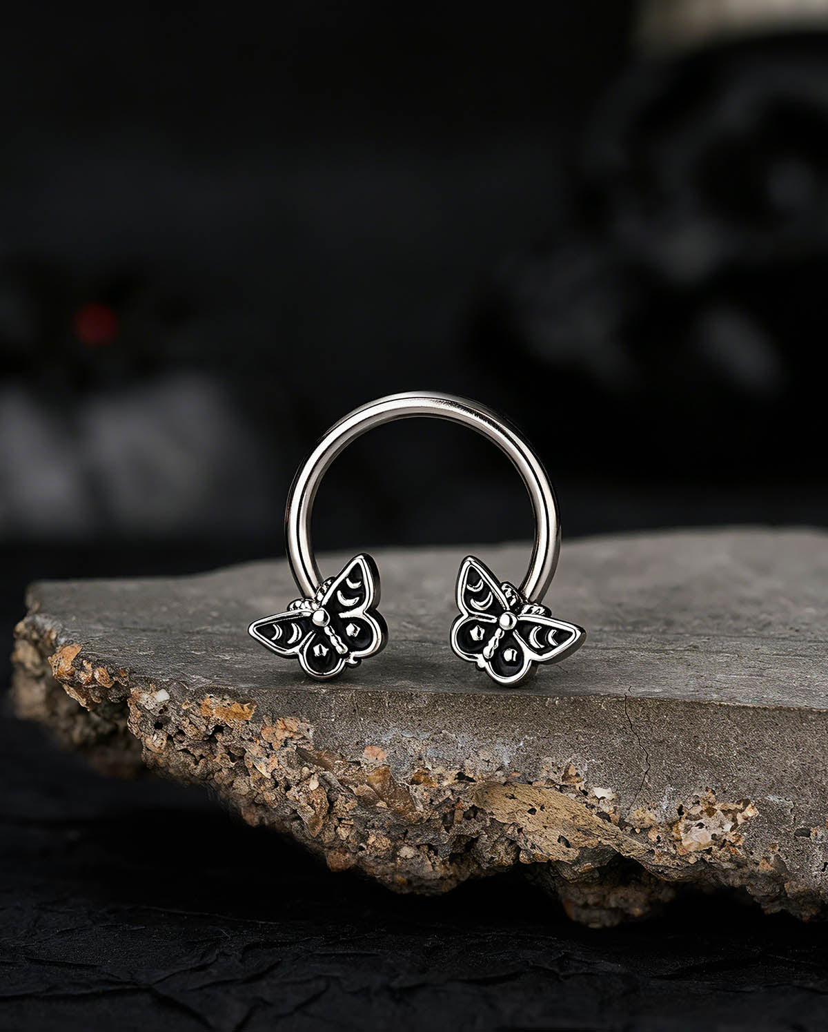 Moon Moth Horseshoe Septum Ring