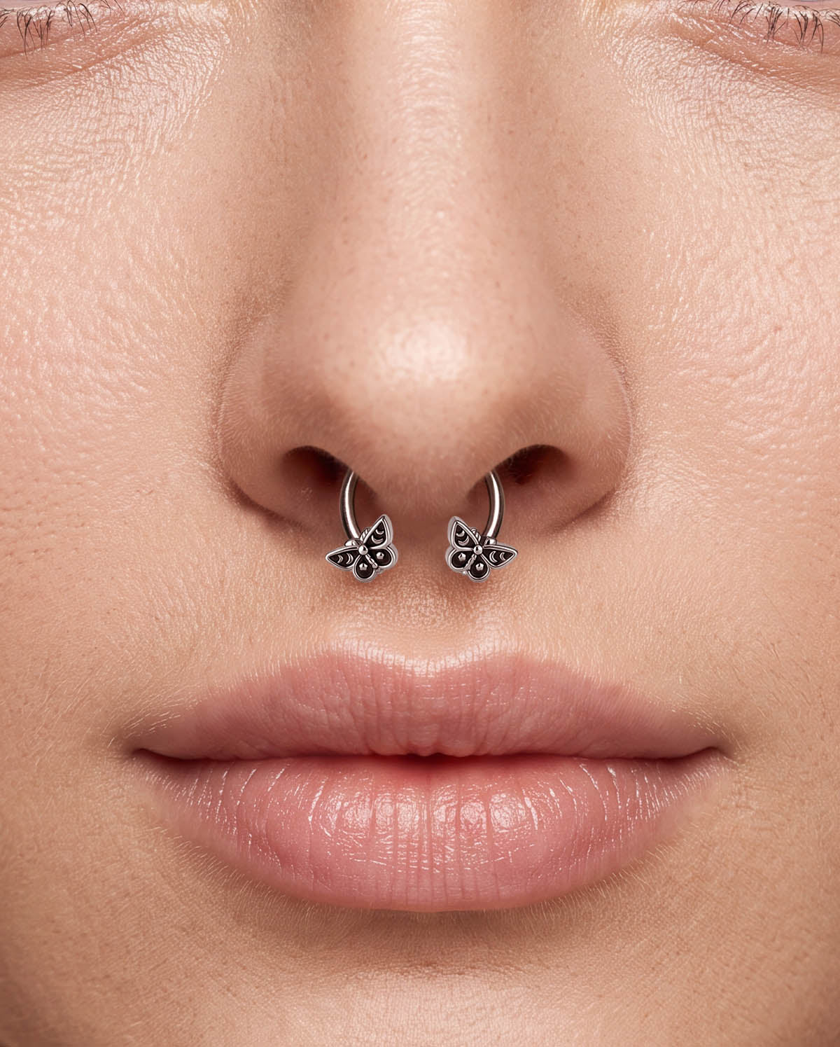 Moon Moth Horseshoe Septum Ring