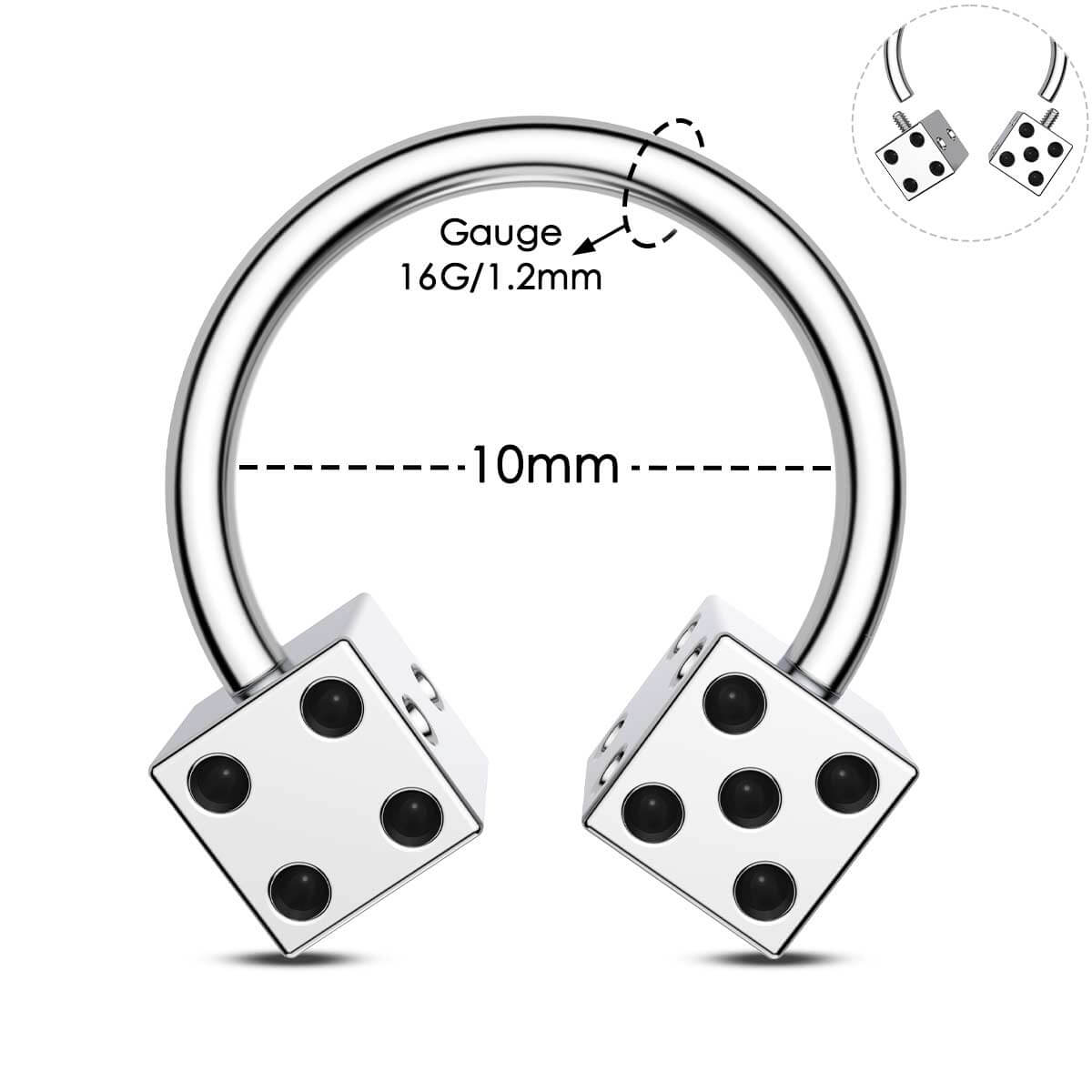 Dice Internally Threaded Septum Ring