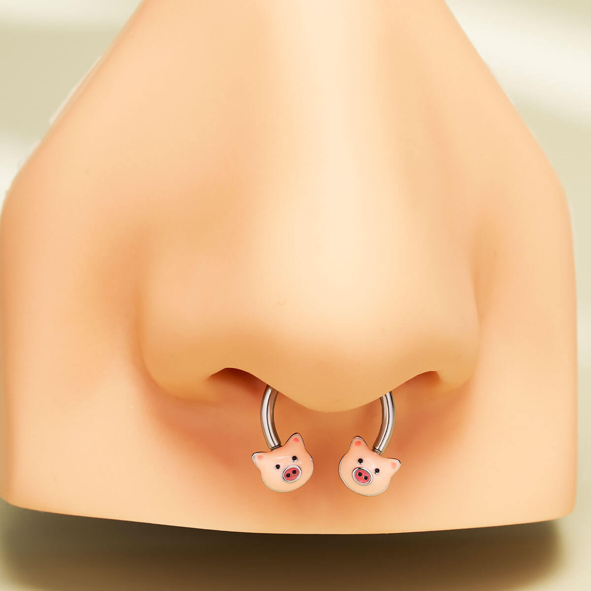 pink pig septum piercing