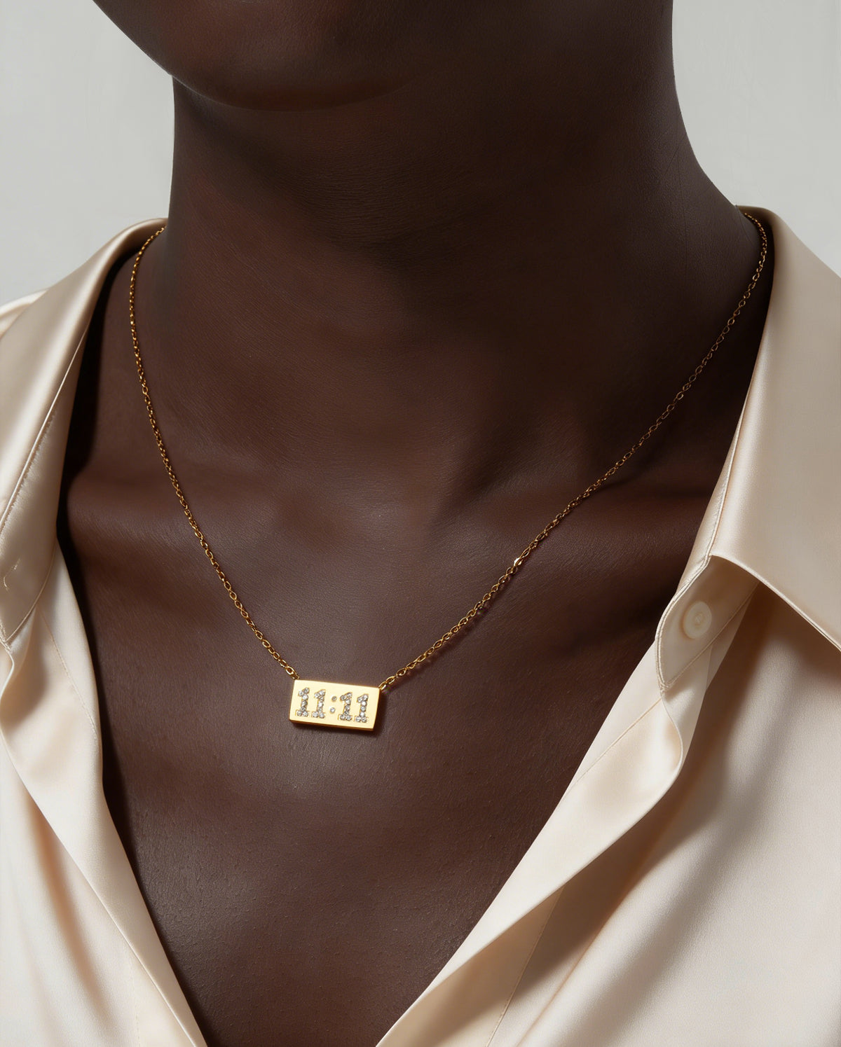 gold cz letter necklace