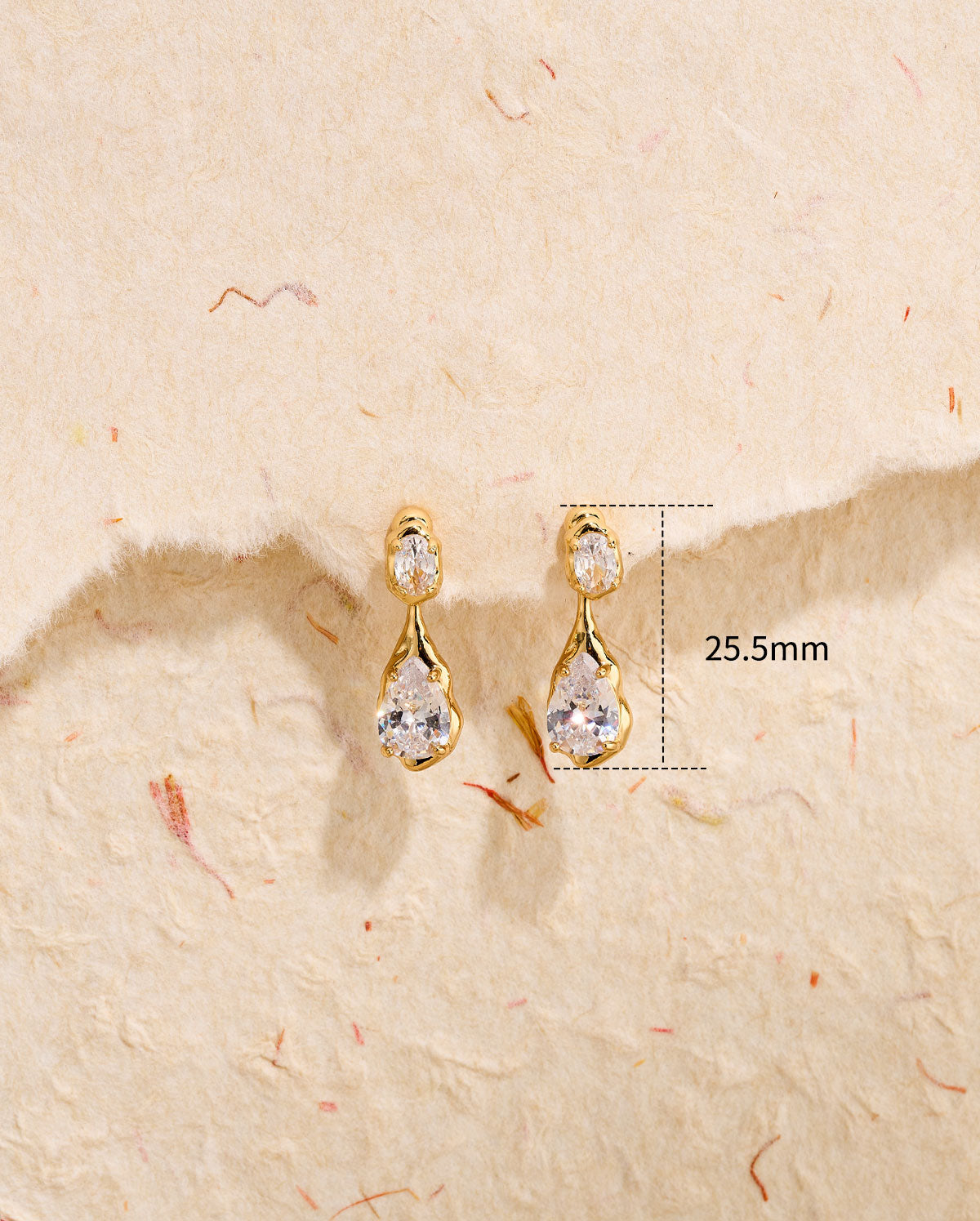 2PCS Teardrop CZ Threader Drop Earrings