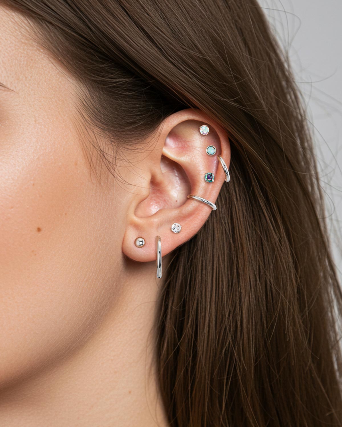 16PCS Earrings Hoops & Studs Set