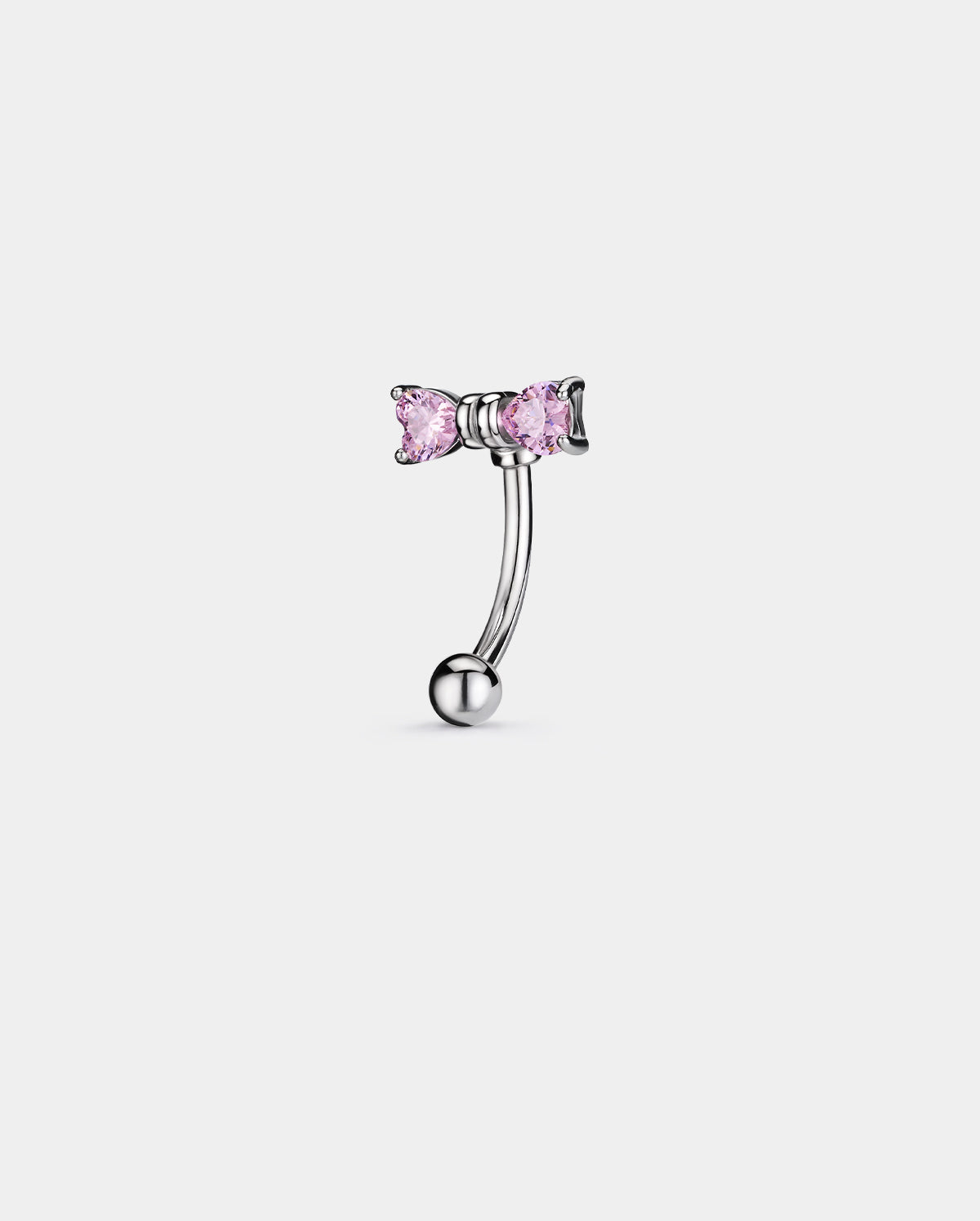 pink bow eyebrow piercing ring 
