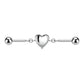 heart industrial piercing barbell