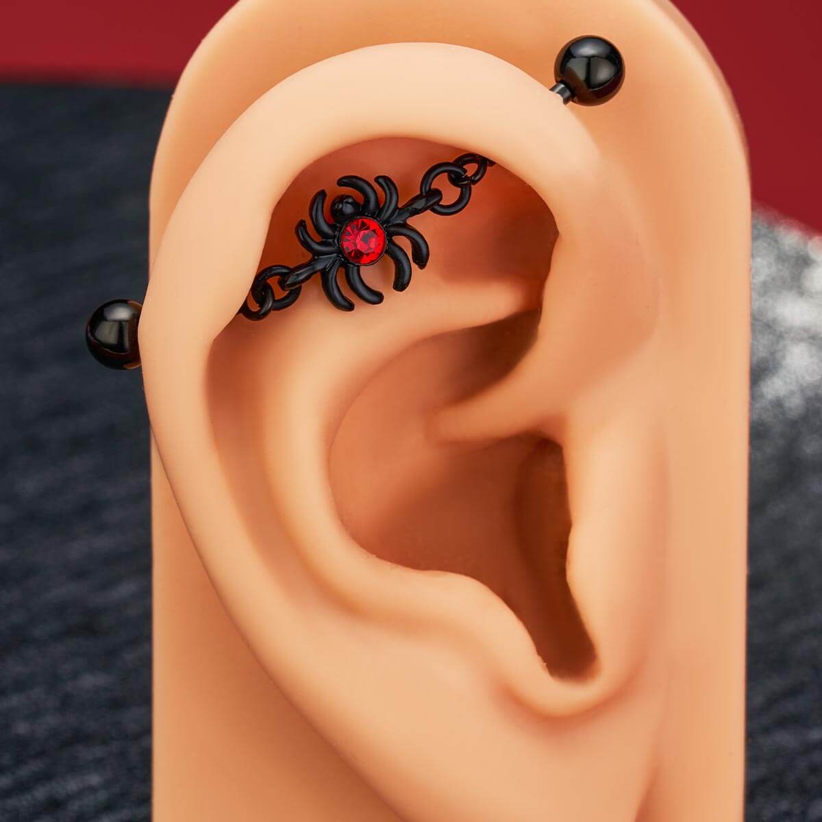 spider halloween industrial piercing