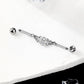 14G Double Chained Clear CZ Industrial Barbell