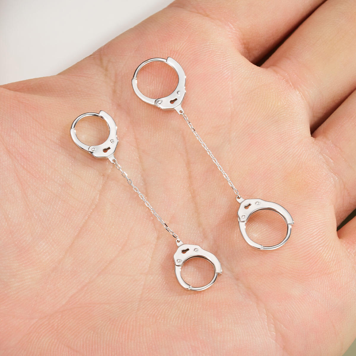 14K White Gold 20G Handcuffs Cartilage Earring Jewelry