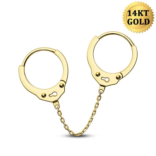 14k gold Handcuffs cartilage jewelry