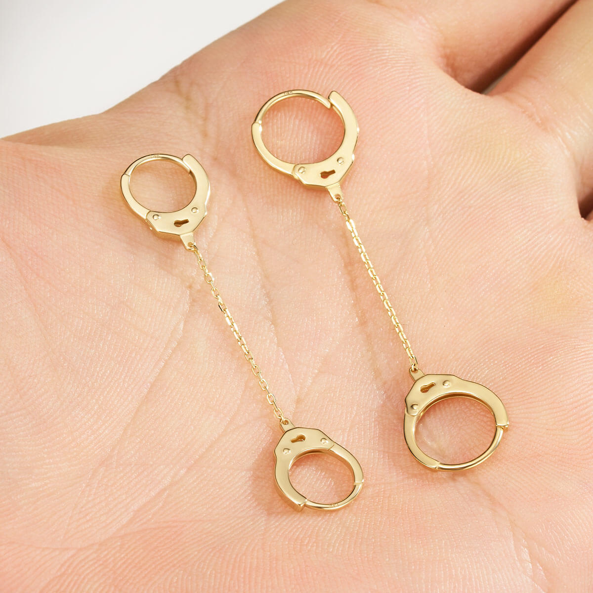 14K Solid Gold 20G Handcuffs Cartilage Earring Jewelry