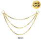 14K Solid Gold Removable Triple Chain Attachment Linking Chain