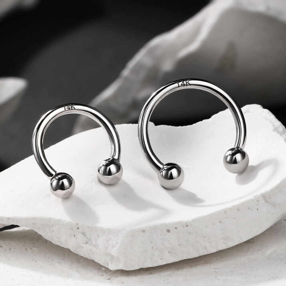 oufer white gold horseshoe septum ring