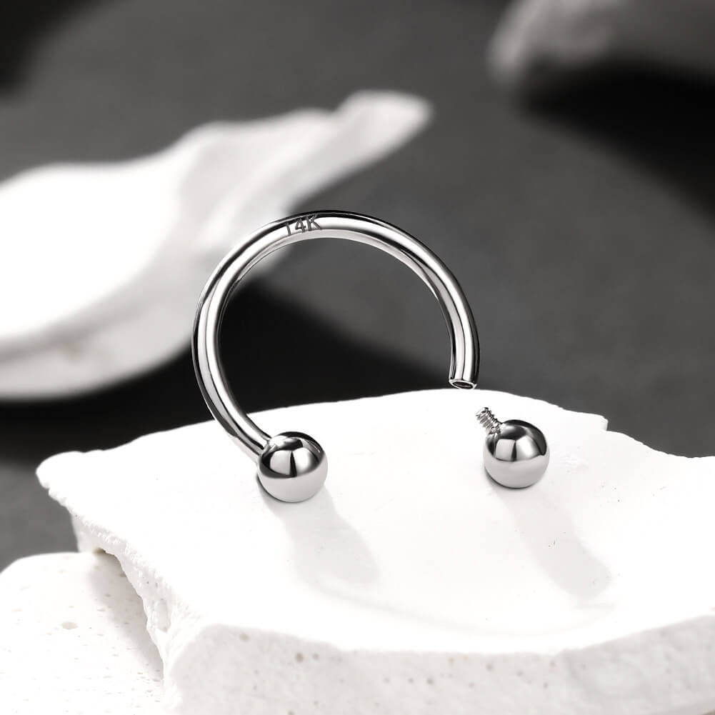 internally threaded horseshoe septum ring