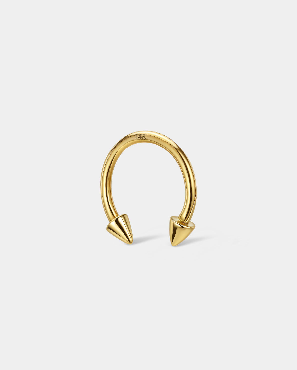 spike 14k solid gold horseshoe septum ring 