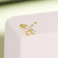 gold butterfly nose piercing stud